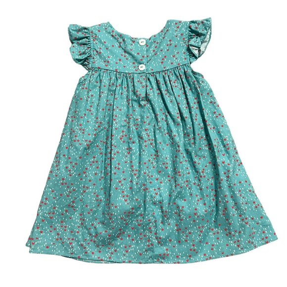 Ricrac & Ruffles 4T Turquoise Floral Dress - Picture 4 of 5